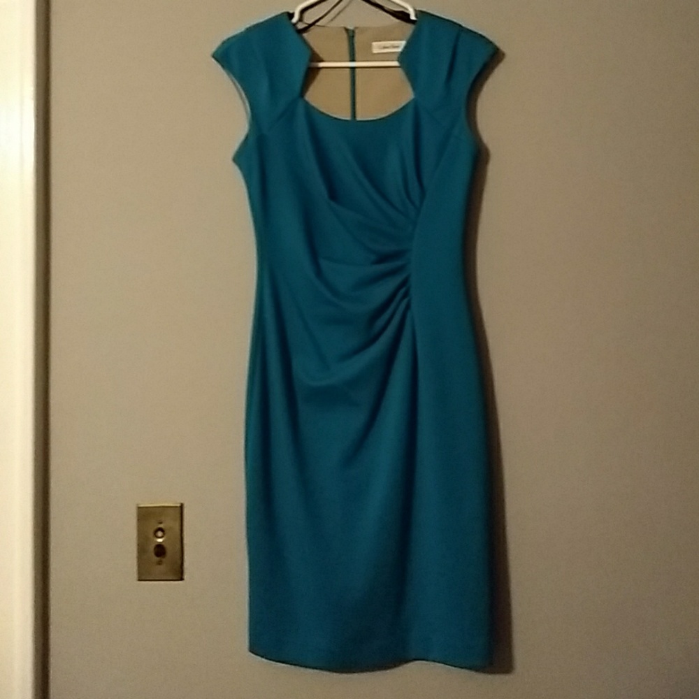 Blue Calvin Klein sheath dress